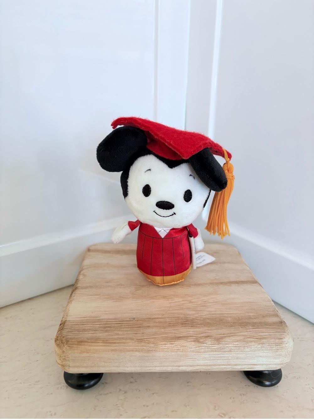 Disney Red Black White Mickey Mouse Graduation Plush